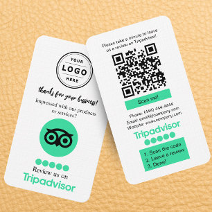 TripAdvisor-Überprüfungs-Anforderungskarte mit QR- Visitenkarte