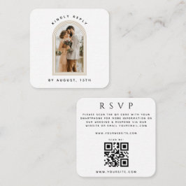 Triple Arch Foto QR Code Online Wedding RSVP Chic Begleitkarte