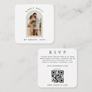 Triple Arch Foto QR Code Online Wedding RSVP Chic Begleitkarte