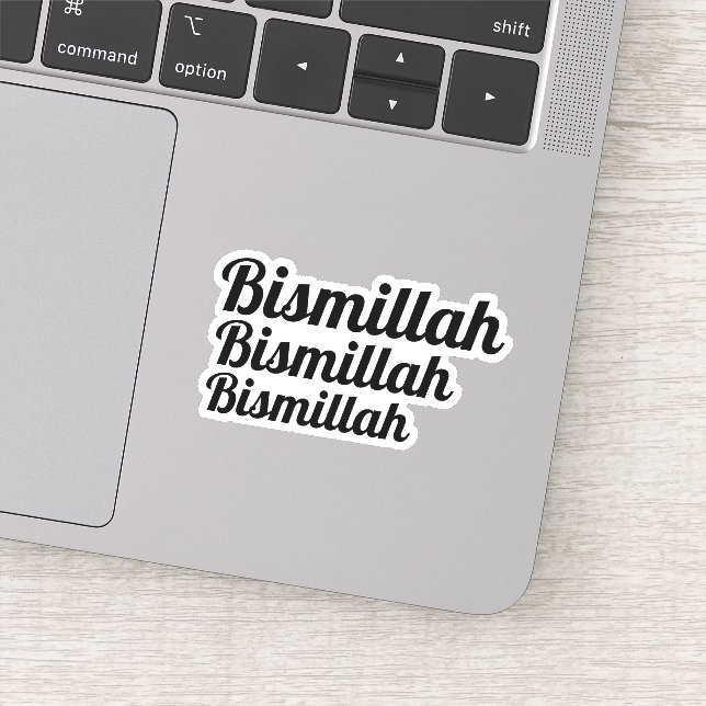Triple Bismillah Typografie Aufkleber (Detail)
