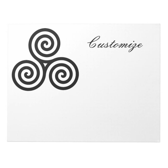 Triple Black Spirals Thunder_Cove Notizblock (Vorderseite)