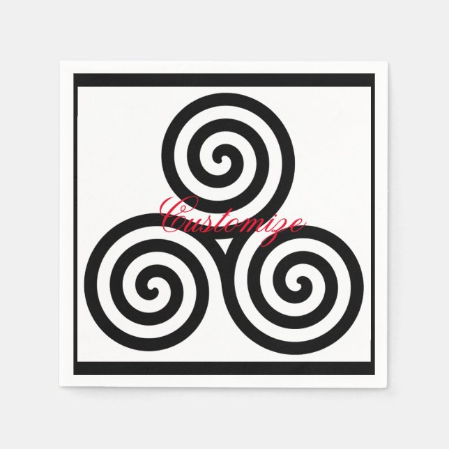 Triple Black Spirals Thunder_Cove Serviette (Vorderseite)