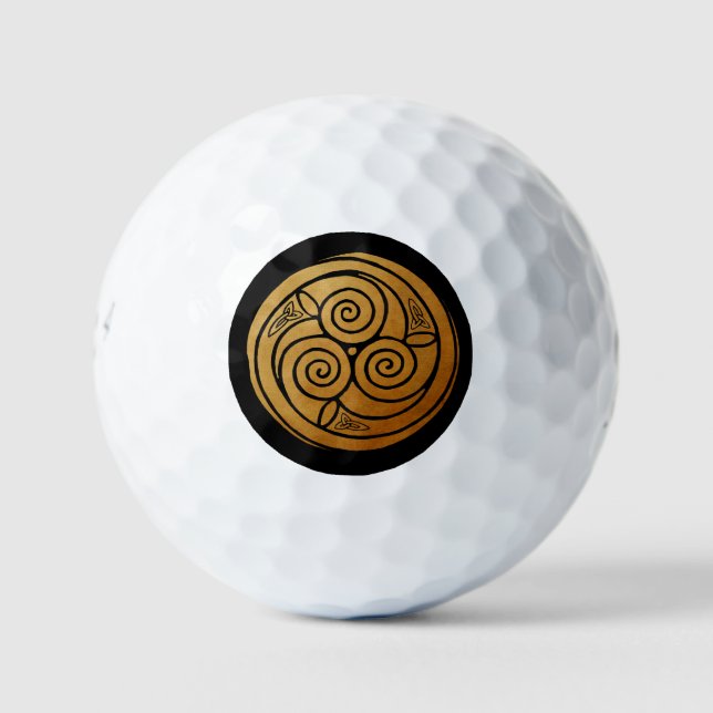 Triple Celtic Knot Swirl Mandala Golfball (Vorderseite)