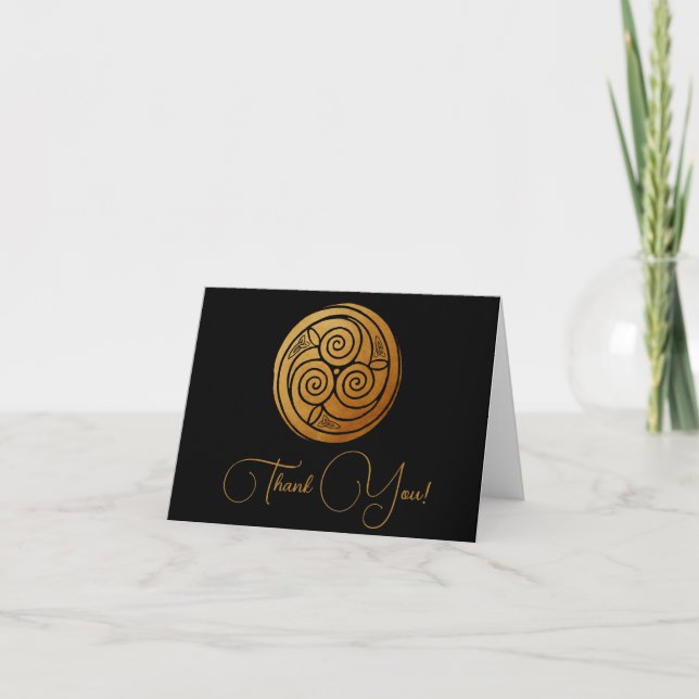 Triple Celtic Knot Swirl Mandala Personalisiert Dankeskarte (Vorderseite)