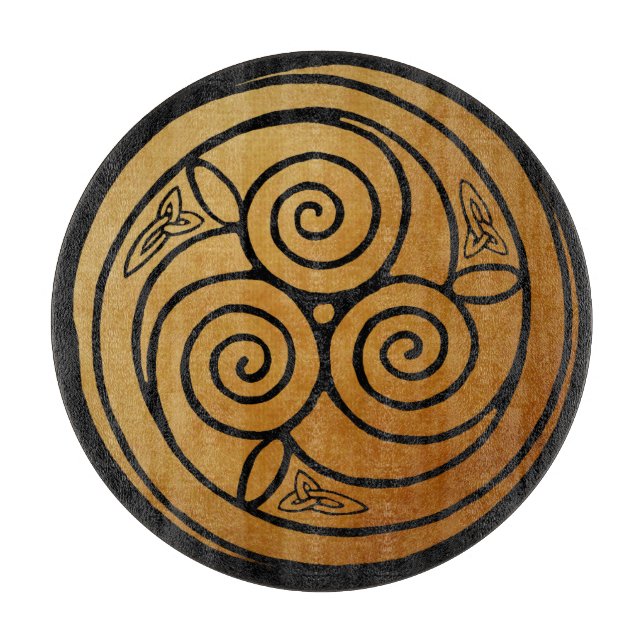 Triple Celtic Knot Swirl Mandala Schneidebrett (Vorderseite)