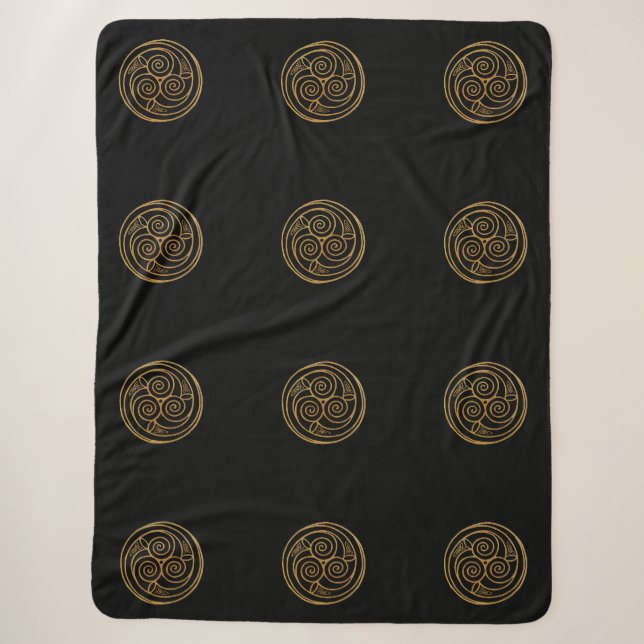 Triple Celtic Knot Swirl Mandala Sherpadecke (Vorderseite)