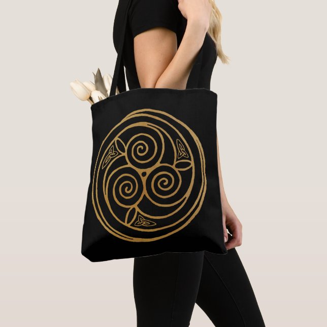 Triple Celtic Knot Swirl Mandala Tasche (Von Nahem)