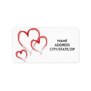 ***TRIPLE COEURS*** ÉTIQUETTES DE ADRESSE