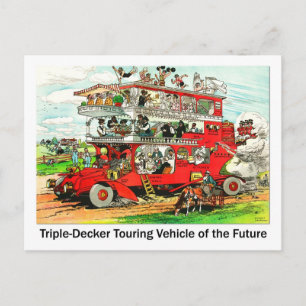 Triple-decker Touring Vehicle of the Future Postkarte