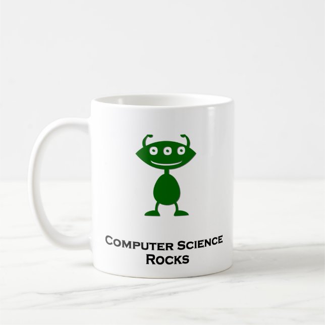 Triple Eye Computer Science Rocks grün Kaffeetasse (Links)