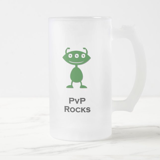 Triple Eye PvP Rocks grün Mattglas Bierglas (Rechts)