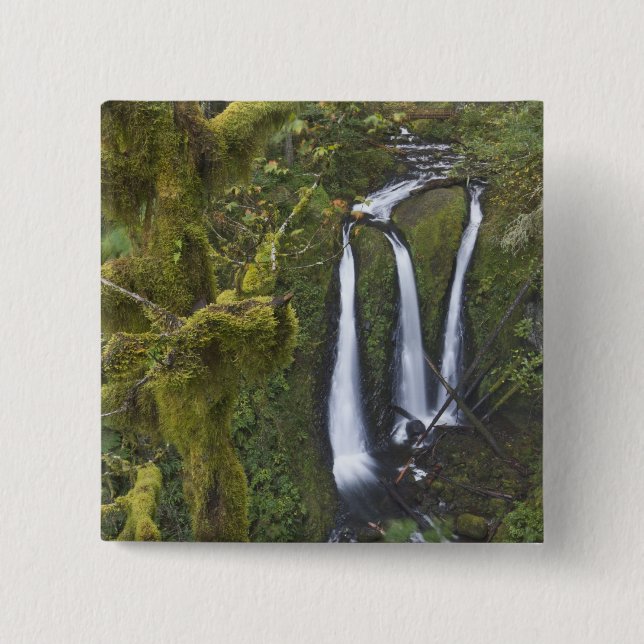 Triple Falls, Columbia River Gorge Button (Vorderseite)