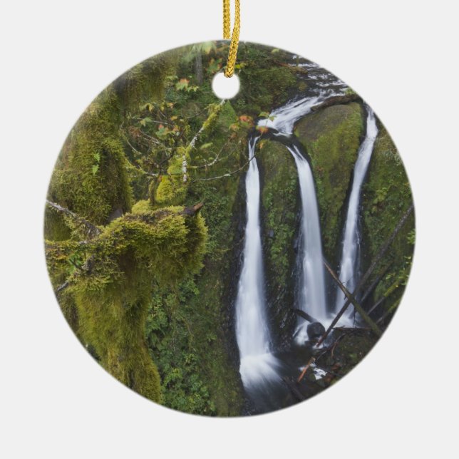 Triple Falls, Columbia River Gorge Keramik Ornament (Vorne)