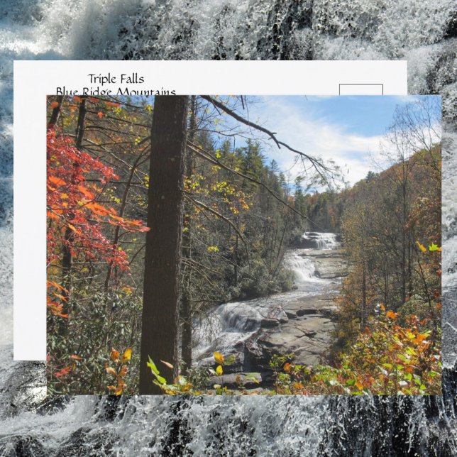 Triple Falls North Carolina Fotografischer Wasserf Postkarte (Von Creator hochgeladen)