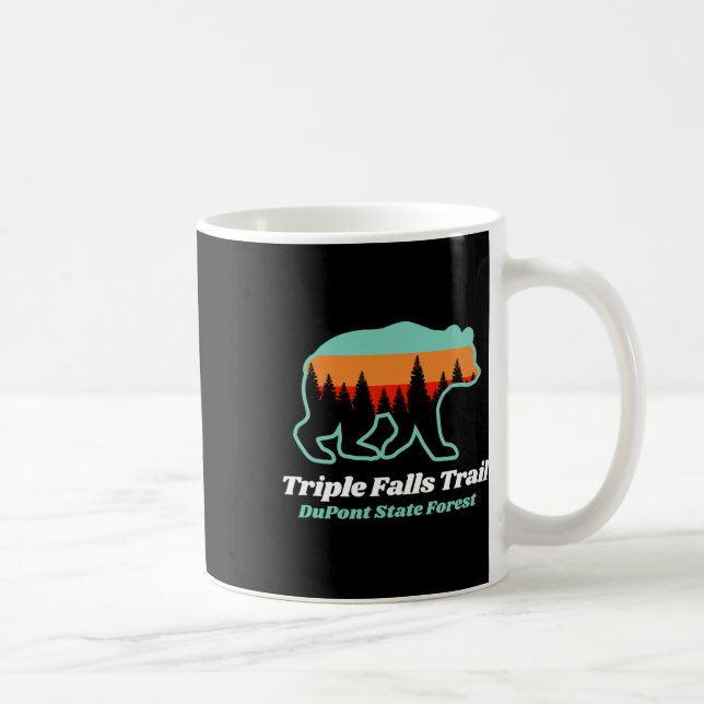 Triple Falls Trail Dupont Staat Forest Bear Souven Kaffeetasse (Rechts)