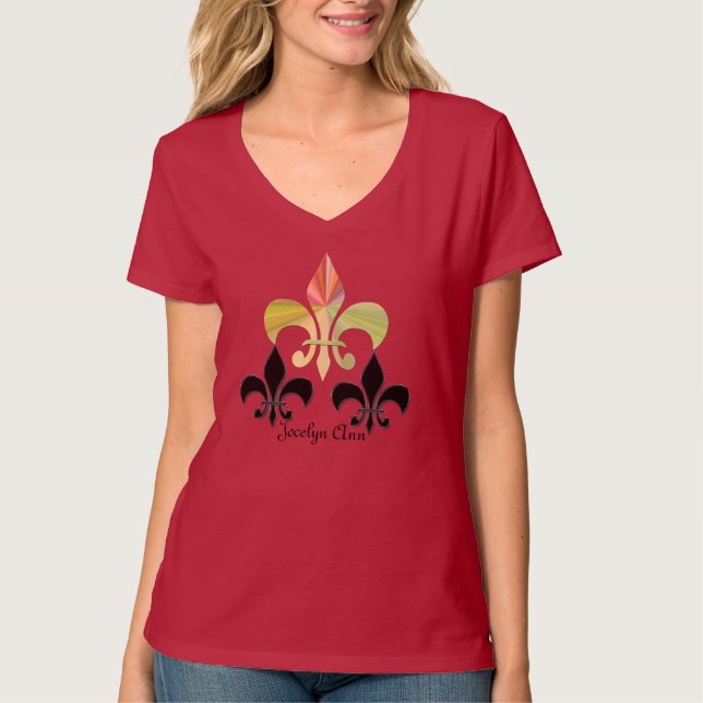 Triple Fleur-de-Lis (Personalisiert) T-Shirt (Vorderseite)