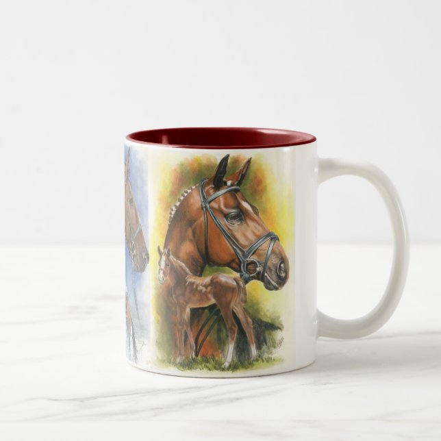 Triple Gaited Horses Zweifarbige Tasse (Rechts)