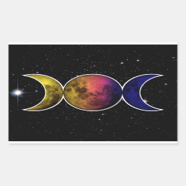 Triple Goddess Moon Symbol Rechteckiger Aufkleber