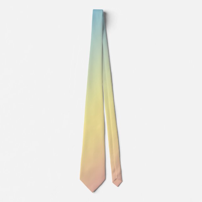 Triple Gradient in Pastellblau, Gelb und Rosa Krawatte (Vorderseite)