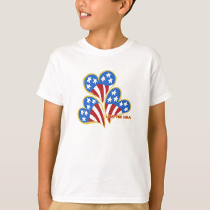 Triple Hearts USA Girls T - Shirt