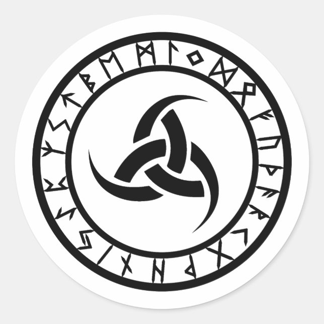Triple Horn von Odin - Runenkreis Runder Aufkleber (Vorderseite)