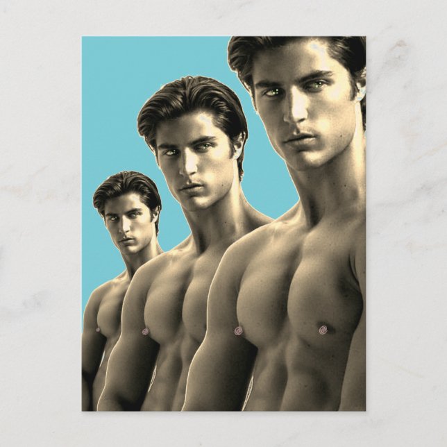 Triple Hunks Postkarte (Vorderseite)