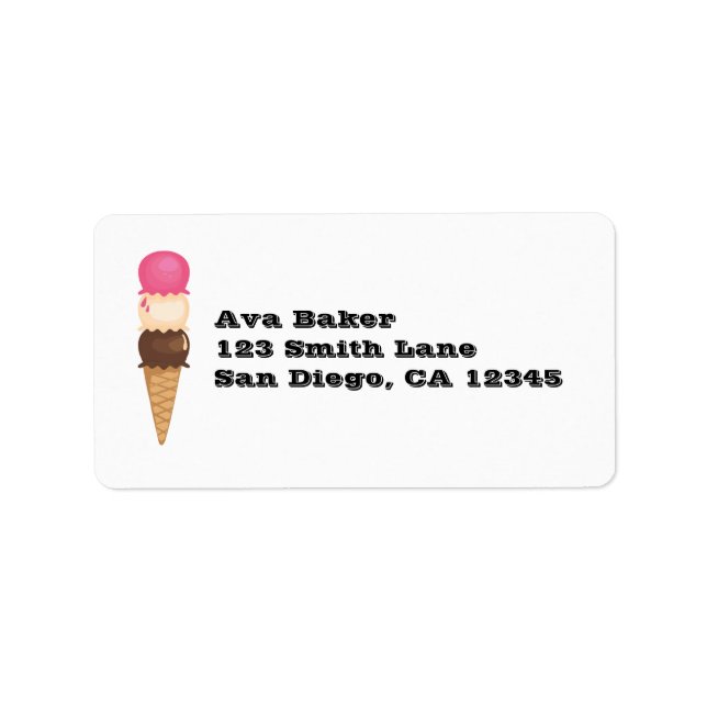 Triple Ice Creme Cone Adressaufkleber (Vorne)