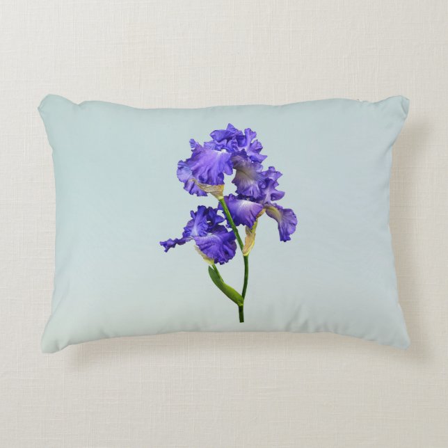 Triple Lila Iris Dekokissen (Vorderseite)