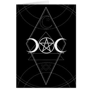 Triple Lune Géométrie Pentagram Wicca Anniversaire