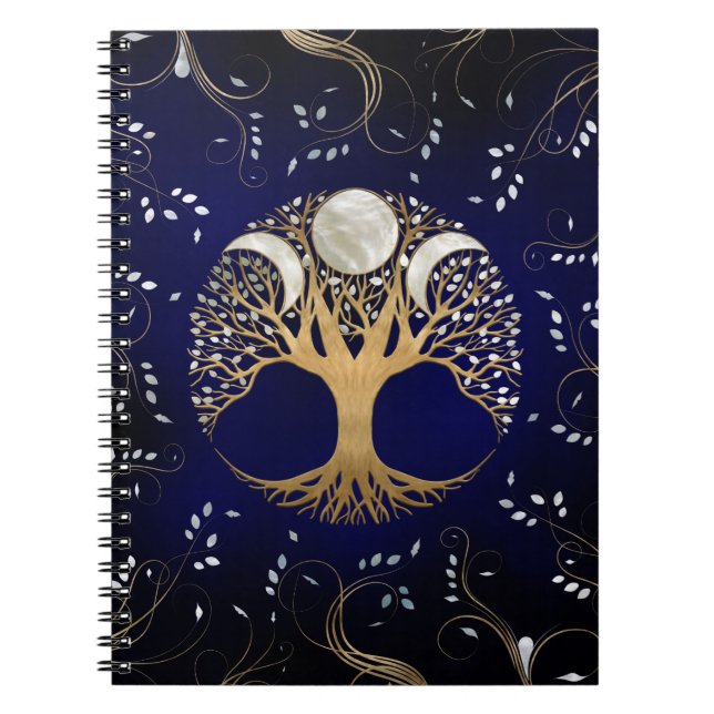 Triple Moon - Baum des Lebens Ornament Notizblock (Vorderseite)