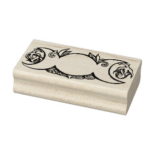 Triple Moon Bloom Heide wiccan Symbol Mondkind Gummistempel