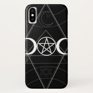 Triple Moon Geometry Pentagramm Black & White Wicc Case-Mate iPhone Hülle