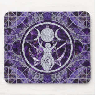 Triple Moon - Goddess - Amethyst und Silber Mousepad