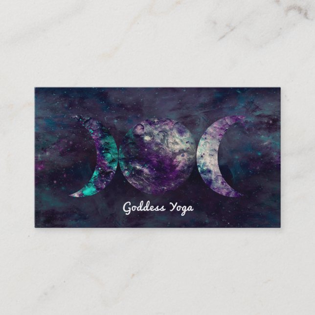 Triple Moon Goddess Luna Universe Moons Yoga Visitenkarte (Vorderseite)