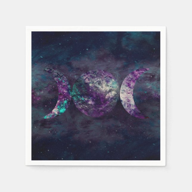 Triple Moon Goddess Luna Universe Party Serviette (Vorderseite)