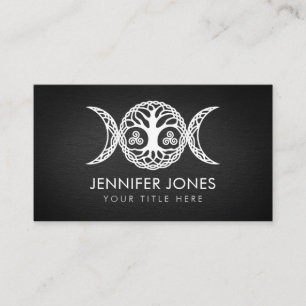 Triple Moon Goddess mit Triskele und Baum des Lebe Visitenkarte