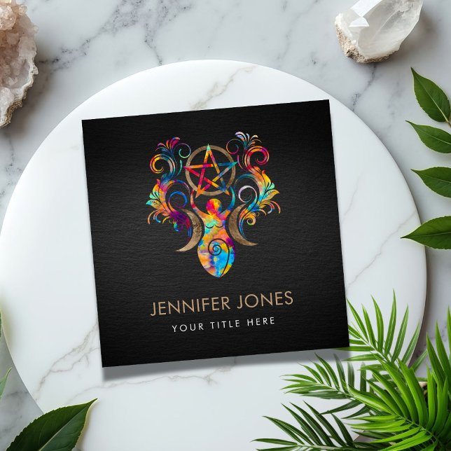 Triple Moon Goddess Ornament Quadratische Visitenkarte (Von Creator hochgeladen)