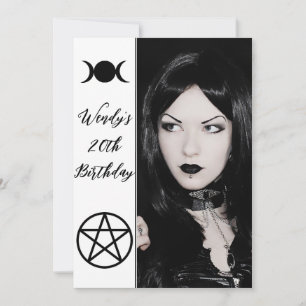 Triple Moon Goddess Pentagramm Geburtstagsparty Fo Einladung