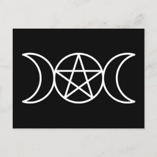 Triple Moon Goddess Pentagramm Postcard Postkarte