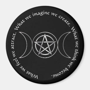 Triple Moon Goddess Wicca Pentagramm Magnet