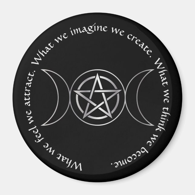 Triple Moon Goddess Wicca Pentagramm Magnet (Vorne)