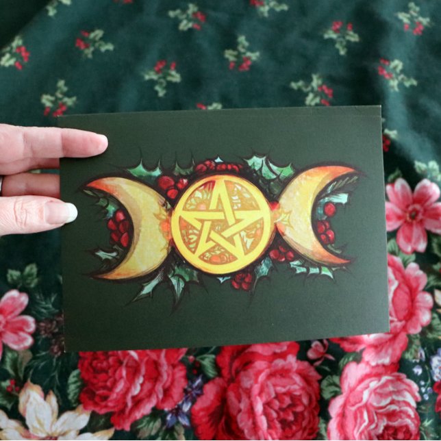 Triple Moon Holly Yule Art                         Karte (Von Creator hochgeladen)
