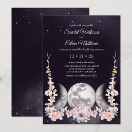 Triple Moon Lila Night Sky Wicca Handfast Einladung