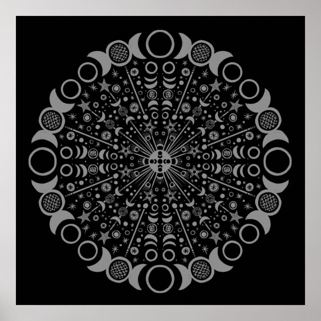 Triple Moon Mandala Poster (Vorne)