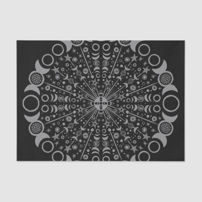 Triple Moon Mandala Seidenpapier (Vorderseite)