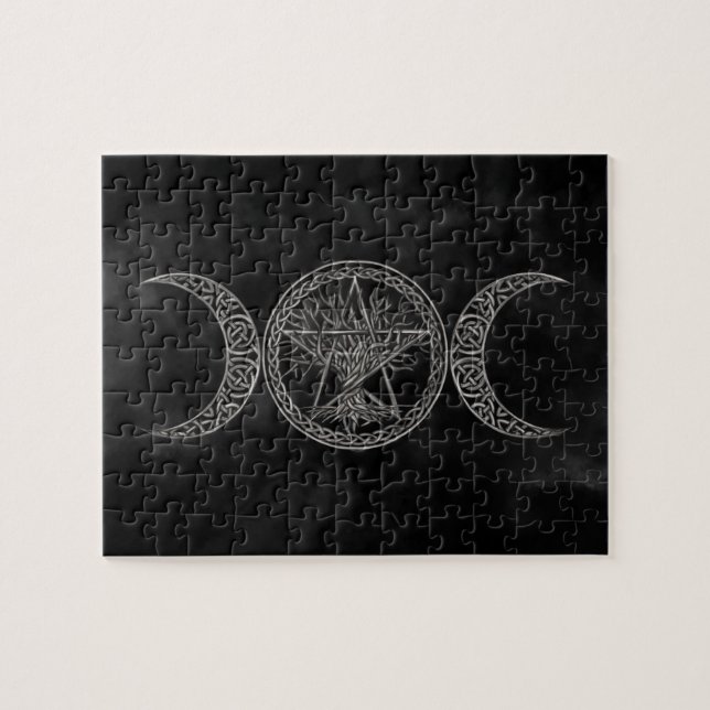 Triple Moon mit Pentagram und Baum des Lebens (Horizontal)
