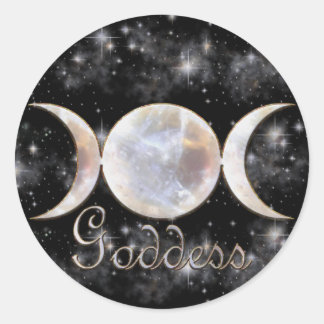Triple Moon Moonstone Runder Aufkleber