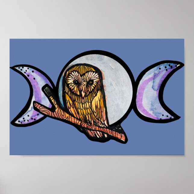 Triple Moon Owl Poster (Vorne)