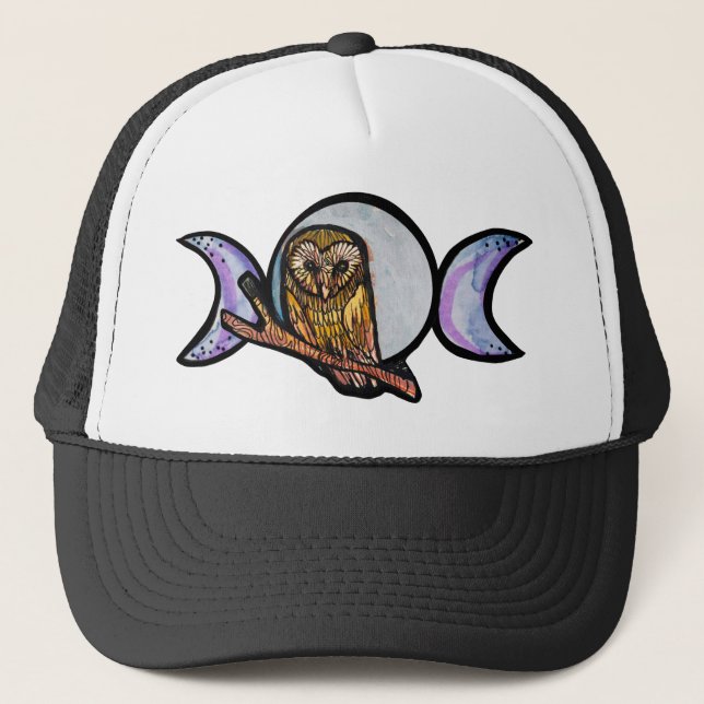 Triple Moon Owl Truckerkappe (Vorderseite)