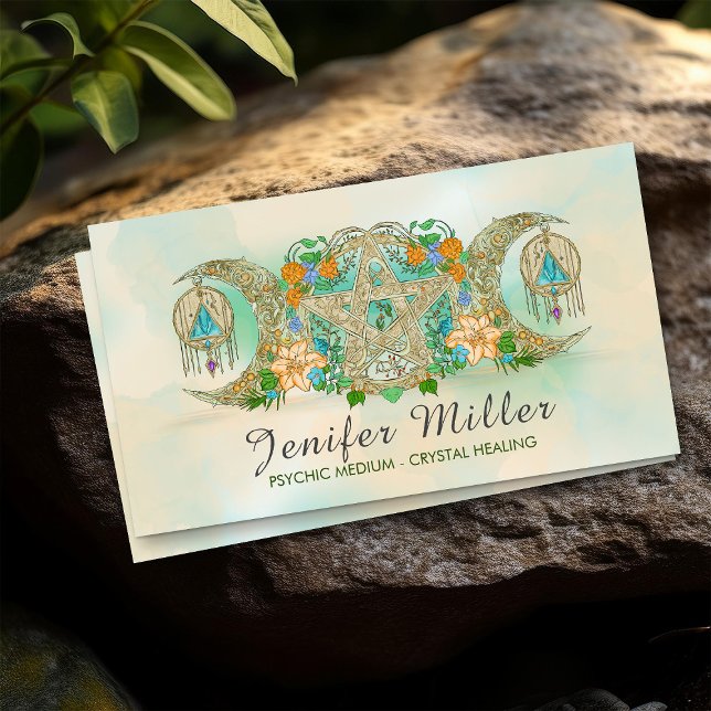 Triple Moon Pentagram Illustration Visitenkarte (Von Creator hochgeladen)